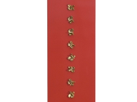 Painel Vermelho Aço policromado com flores de bronze (2009); 200x050x002 cm.